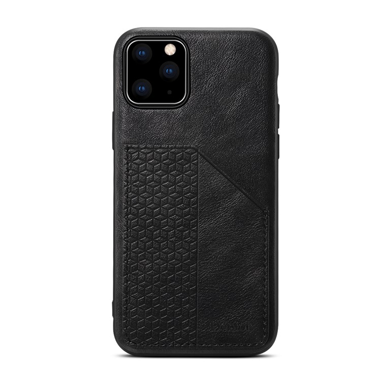 PU Leather Coated TPU Back Case with Card Slot for iPhone (2019) 5.8-inch - Black-2