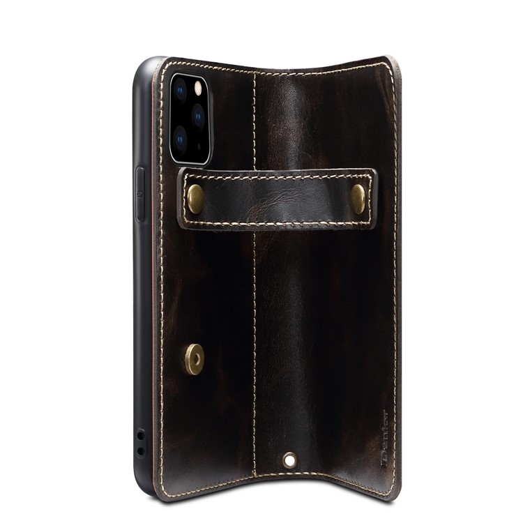 Finger Grip Holder Genuine Leather Wallet Case for iPhone (2019) 5.8-inch - Black-6