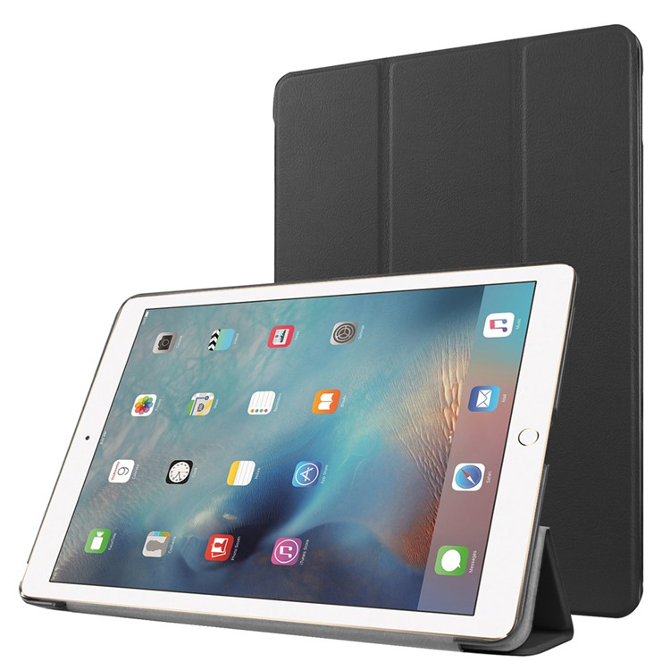 Tri-fold Stand Leather Tablet Cover Case for iPad Pro 9.7 inch - Black-1