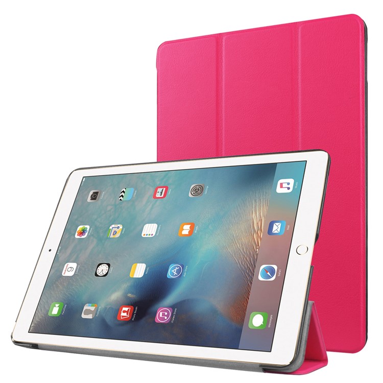 

Tri-fold Leather Stand Case Cover Shell for iPad Pro 9.7 inch - Rose