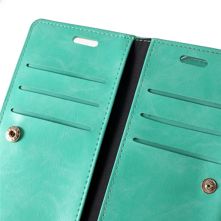 MERCURY GOOSPERY Mansoor Wallet Diary Leather Cover Protection Phone Case for iPhone 11 6.1 inch (2019) - Cyan-12
