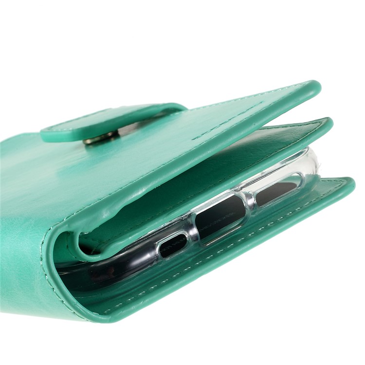 MERCURY GOOSPERY Mansoor Wallet Diary Leather Cover Protection Phone Case for iPhone 11 6.1 inch (2019) - Cyan-16