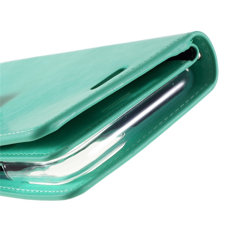 MERCURY GOOSPERY Mansoor Wallet Diary Leather Cover Protection Phone Case for iPhone 11 6.1 inch (2019) - Cyan-17