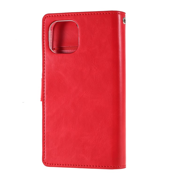 MERCURY GOOSPERY Mansoor Wallet Diary Leather Cover Protection Phone Case for iPhone 11 6.1 inch (2019) - Red-3