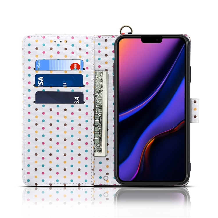 Custodia In Pelle Vintage Con Cinturino Per Iphone (2019) Da 6,1 Pollici - Ciano-4