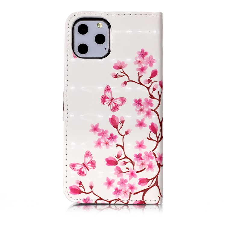 Light Spot Decor Pattern Printing Leather Wallet Shell for iPhone (2019) 5.8-inch - Flowers and Butterflies-6