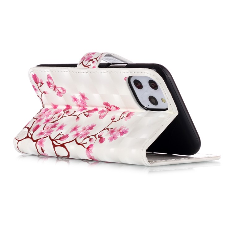 Light Spot Decor Pattern Printing Leather Wallet Shell for iPhone (2019) 5.8-inch - Flowers and Butterflies-7