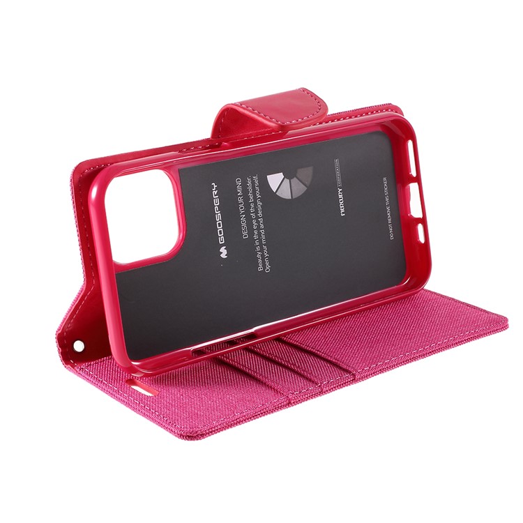 MERCURY GOOSPERY Canvas Diary Leather Wallet Case with Stand Cover for iPhone 11 6.1 inch (2019) - Rose-13