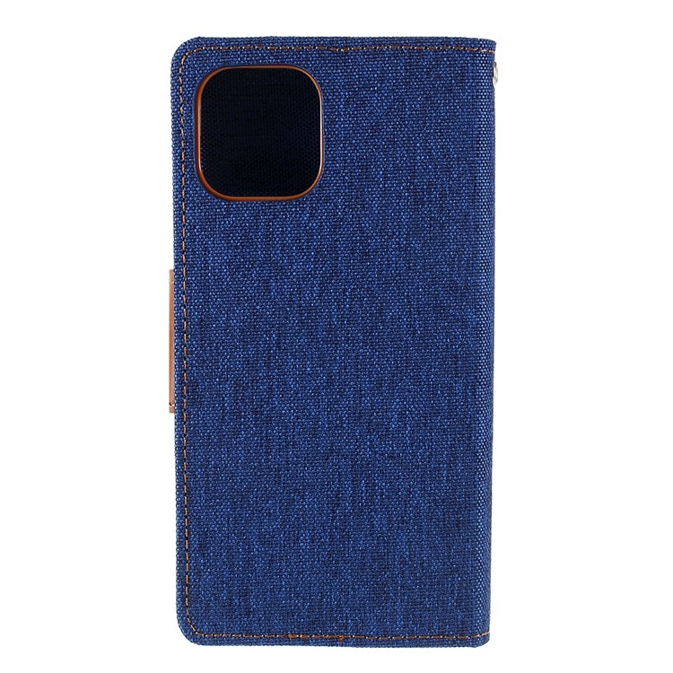 MERCURY GOOSPERY Canvas Diary Leather Wallet Case with Stand Cover for iPhone 11 6.1 inch (2019) - Baby Blue-4
