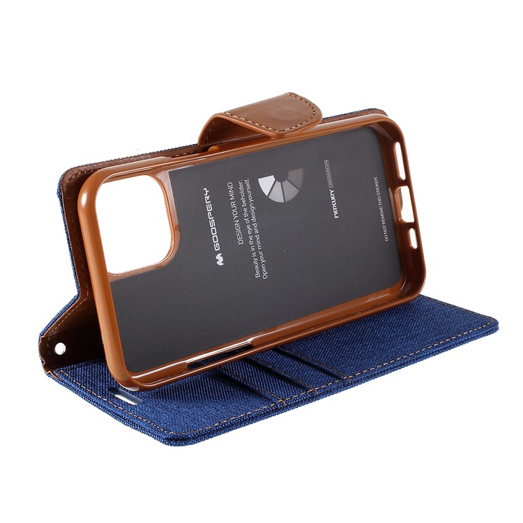MERCURY GOOSPERY Canvas Diary Leather Wallet Case with Stand Cover for iPhone 11 6.1 inch (2019) - Baby Blue-7