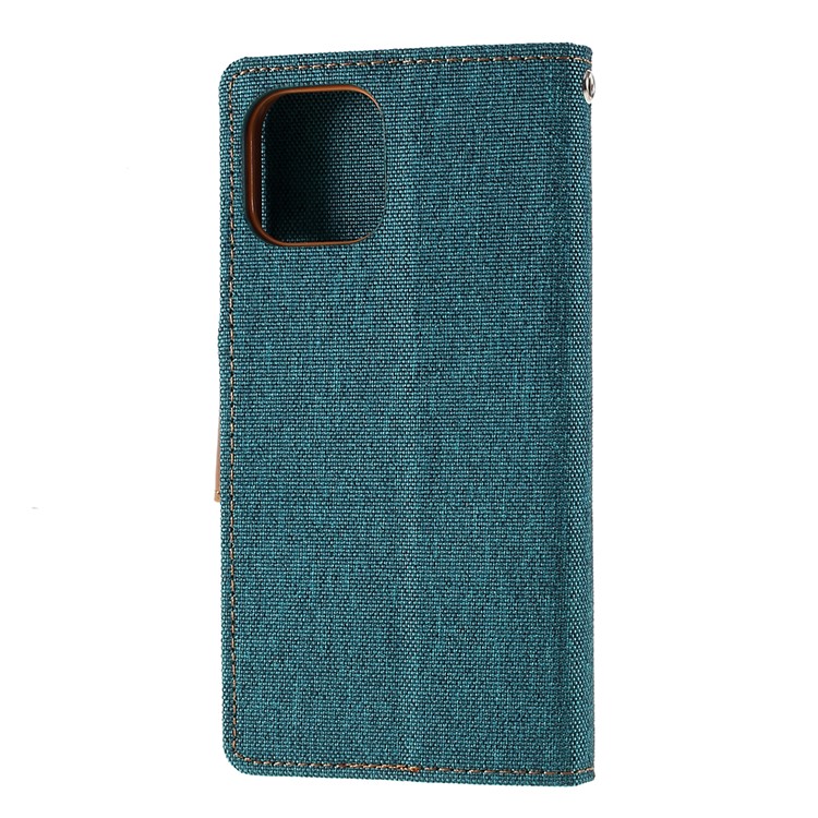 MERCURY GOOSPERY Canvas Diary Leather Wallet Case with Stand Cover for iPhone 11 6.1 inch (2019) - Green-3