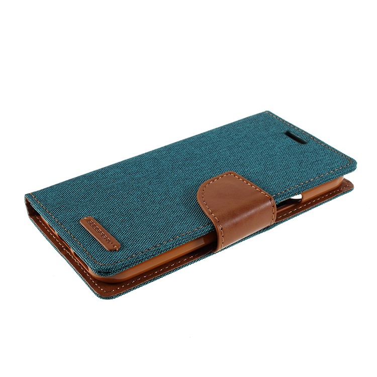 MERCURY GOOSPERY Canvas Diary Leather Wallet Case with Stand Cover for iPhone 11 6.1 inch (2019) - Green-5