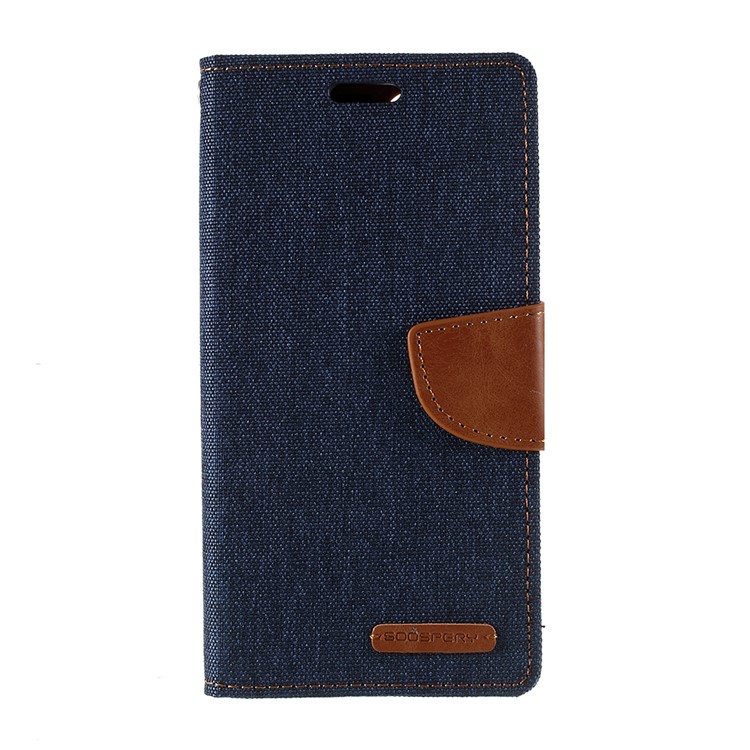 MERCURY GOOSPERY Canvas Diary Leather Wallet Case with Stand Cover for iPhone 11 6.1 inch (2019) - Dark Blue-1
