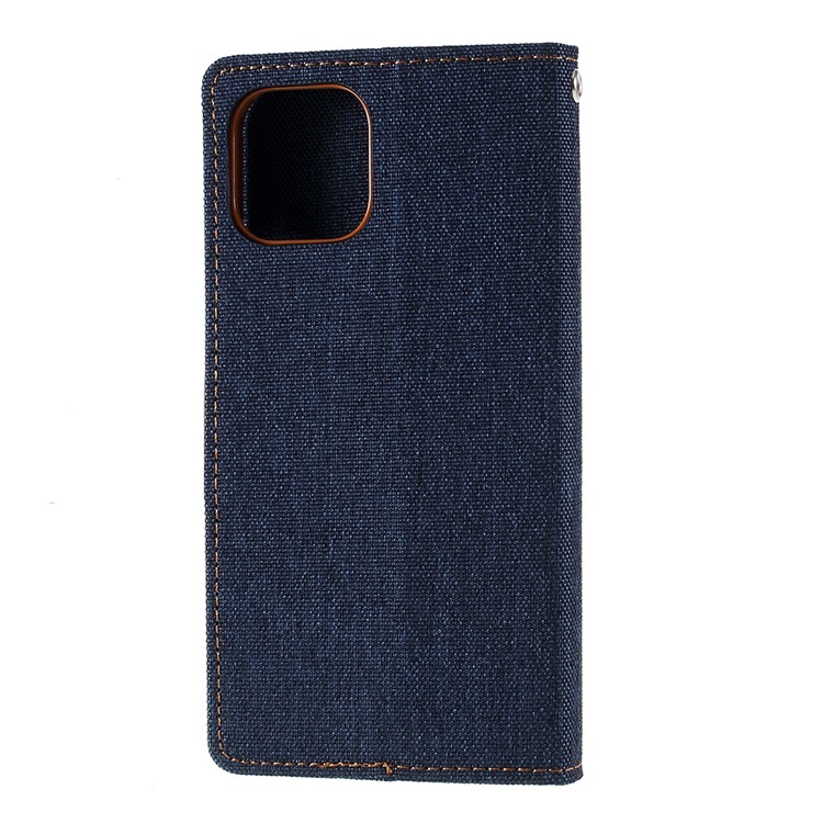 MERCURY GOOSPERY Canvas Diary Leather Wallet Case with Stand Cover for iPhone 11 6.1 inch (2019) - Dark Blue-3