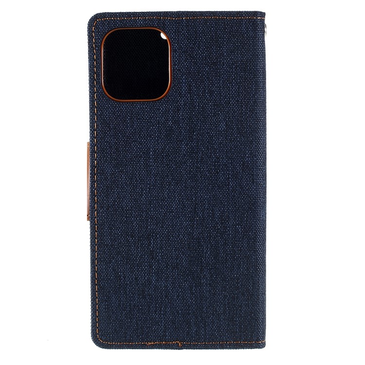 MERCURY GOOSPERY Canvas Diary Leather Wallet Case with Stand Cover for iPhone 11 6.1 inch (2019) - Dark Blue-4
