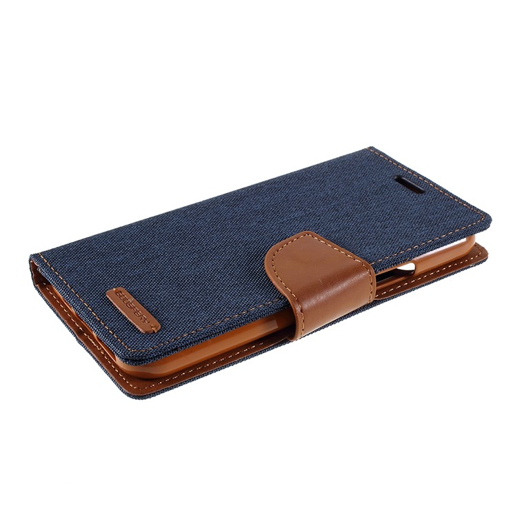 MERCURY GOOSPERY Canvas Diary Leather Wallet Case with Stand Cover for iPhone 11 6.1 inch (2019) - Dark Blue-5