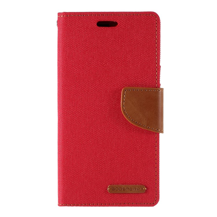 MERCURY GOOSPERY Canvas Diary Leather Wallet Case with Stand Cover for iPhone 11 6.1 inch (2019) - Red-1