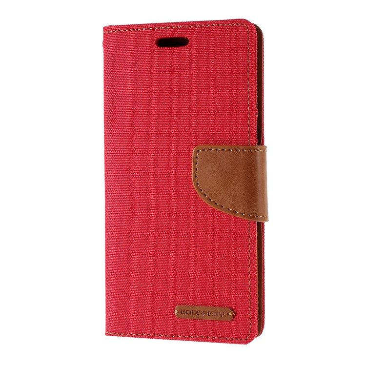 MERCURY GOOSPERY Canvas Diary Leather Wallet Case with Stand Cover for iPhone 11 6.1 inch (2019) - Red-2