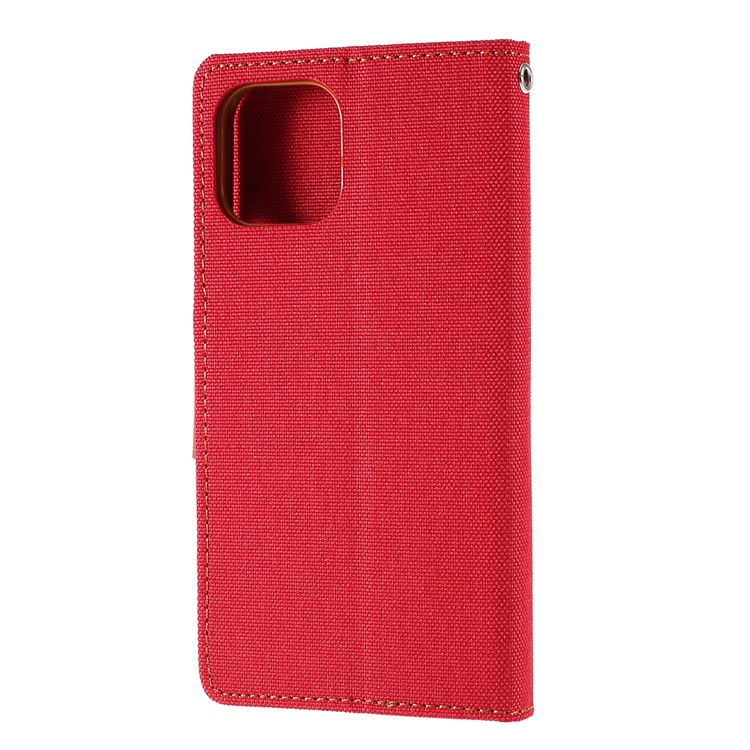 MERCURY GOOSPERY Canvas Diary Leather Wallet Case with Stand Cover for iPhone 11 6.1 inch (2019) - Red-3