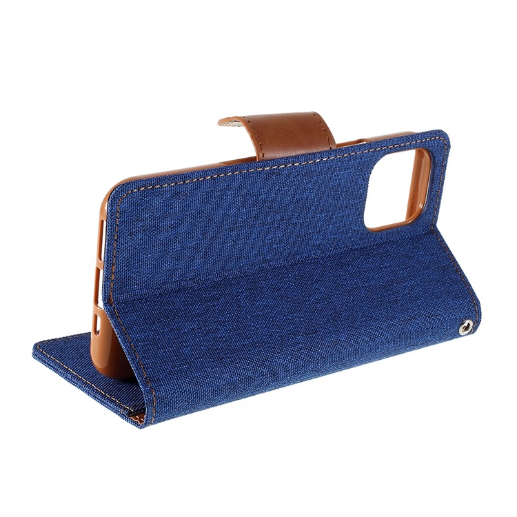 MERCURY GOOSPERY Canvas Leather Wallet Case for iPhone 11 Pro 5.8 inch (2019) - Baby Blue-6