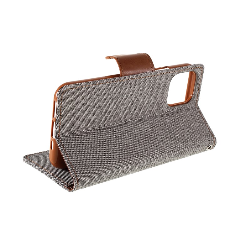 MERCURY GOOSPERY Funda De Cuero Con Billetera De Lona Para Iphone (2019) De 5.8 Pulgadas - Gris-6