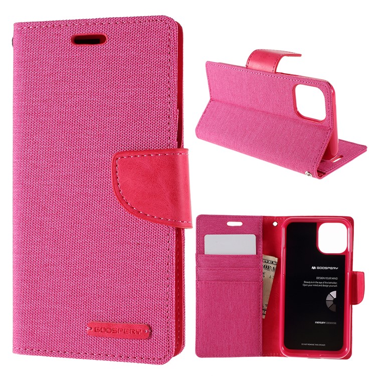 MERCURY GOOSPERY Canvas Leather Wallet Case for iPhone 11 Pro Max 6.5 inch (2019) - Rose-1