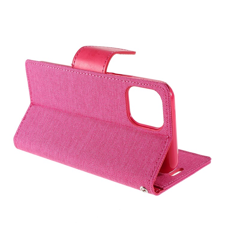 MERCURY GOOSPERY Canvas Leather Wallet Case for iPhone 11 Pro Max 6.5 inch (2019) - Rose-12