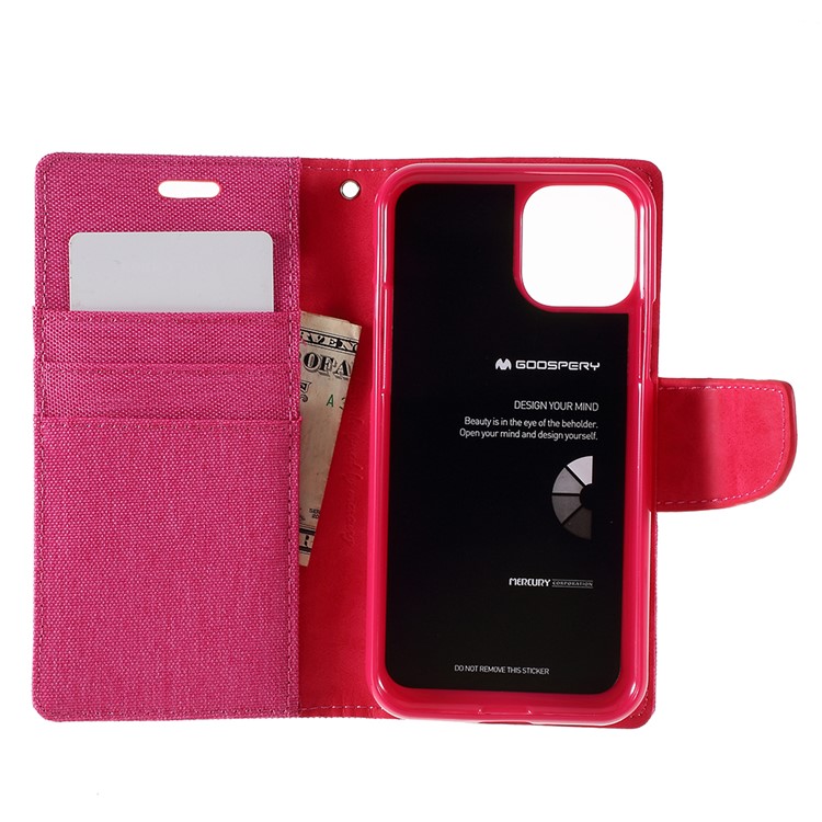 MERCURY GOOSPERY Canvas Leather Wallet Case for iPhone 11 Pro Max 6.5 inch (2019) - Rose-15