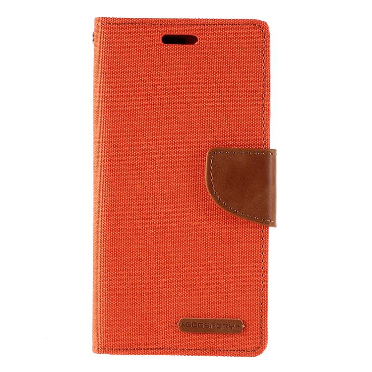 MERCURY GOOSPERY Canvas Leder Brieftasche Für Das IPhone (2019) 6,5-Zoll - Orange-1