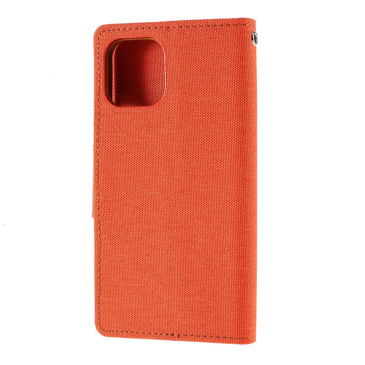 MERCURY GOOSPERY Canvas Leder Brieftasche Für Das IPhone (2019) 6,5-Zoll - Orange-3