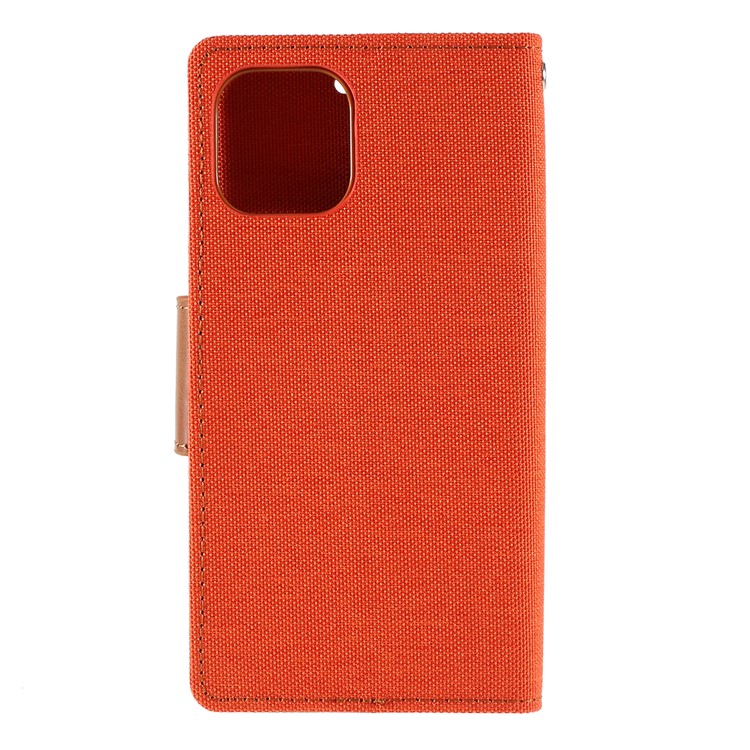 MERCURY GOOSPERY Canvas Leder Brieftasche Für Das IPhone (2019) 6,5-Zoll - Orange-4