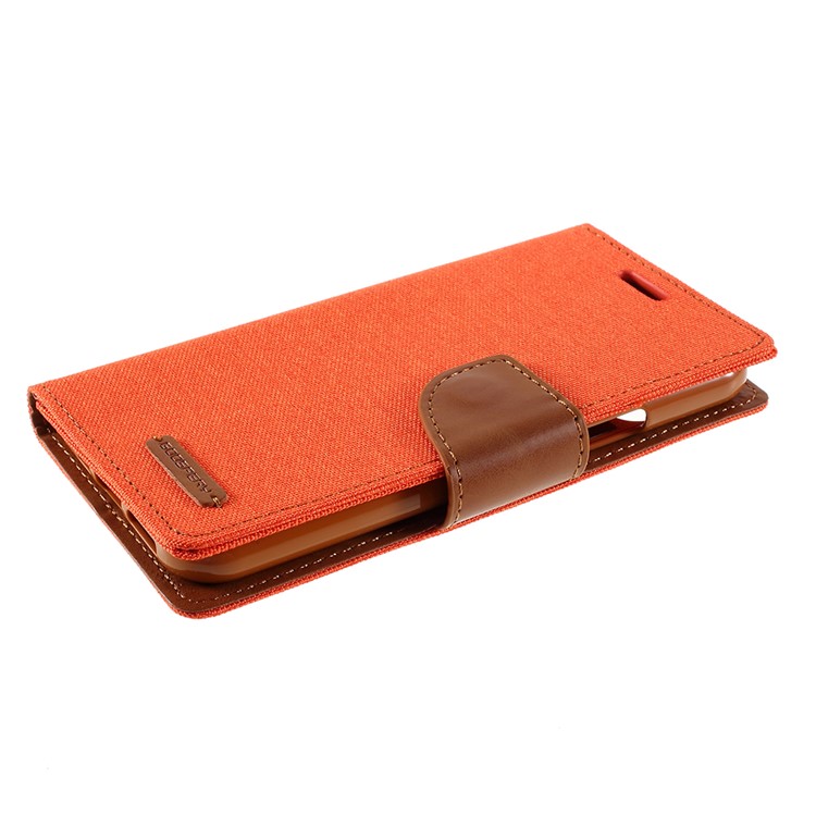 MERCURY GOOSPERY Canvas Leder Brieftasche Für Das IPhone (2019) 6,5-Zoll - Orange-5