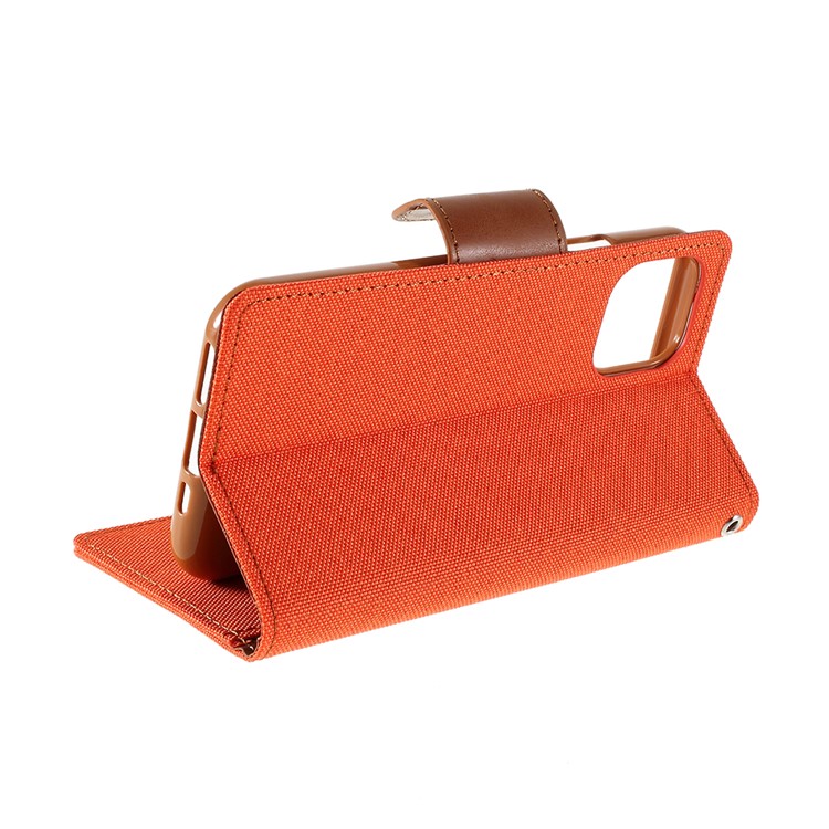 MERCURY GOOSPERY Canvas Leder Brieftasche Für Das IPhone (2019) 6,5-Zoll - Orange-6