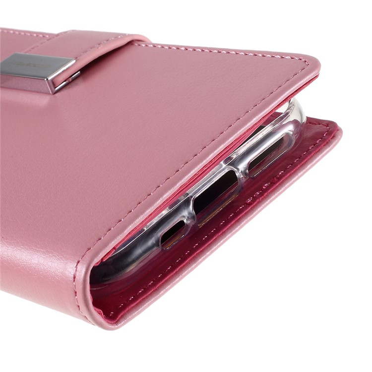 MERCURY GOOSPERY Rich Diary Leather Wallet Phone Shell for iPhone (2019) 6.1-inch - Pink-13