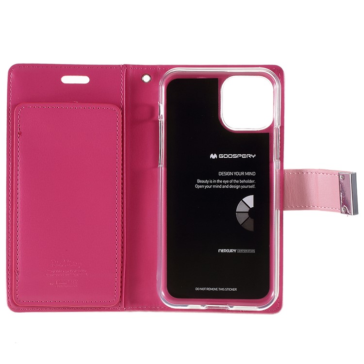 MERCURY GOOSPERY Rich Diary Leather Wallet Phone Shell for iPhone (2019) 6.1-inch - Pink-5