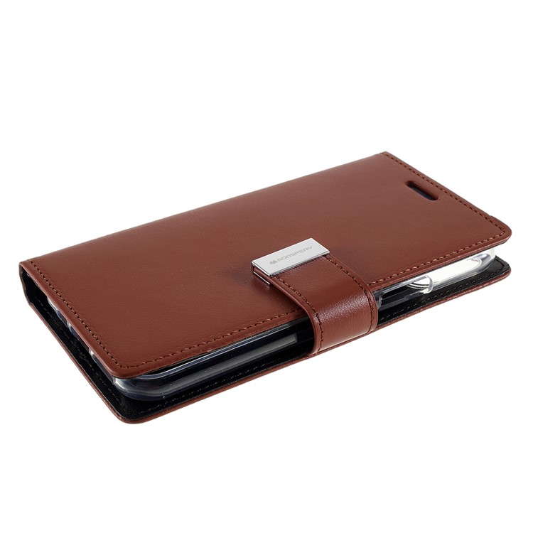 MERCURY GOOSPERY Rich Diary Leather Wallet Phone Shell for iPhone 11 6.1 inch (2019) - Brown-5