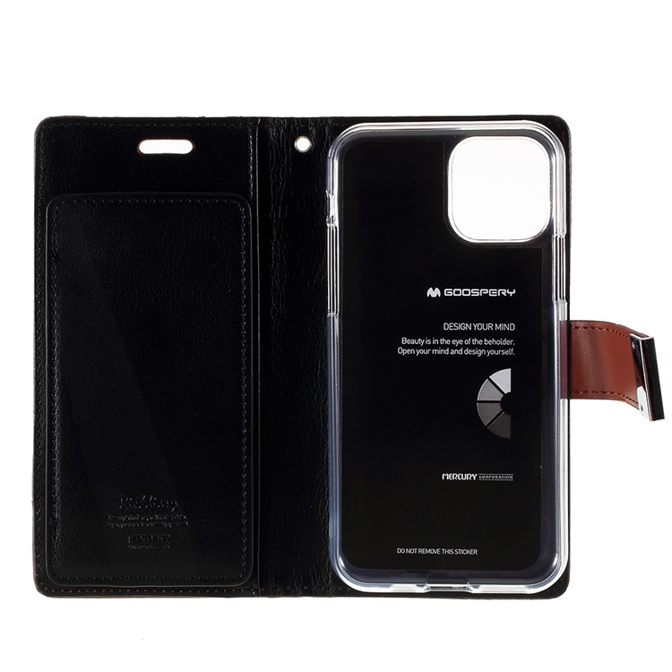 MERCURY GOOSPERY Rich Diary Leather Wallet Phone Shell for iPhone 11 6.1 inch (2019) - Brown-6