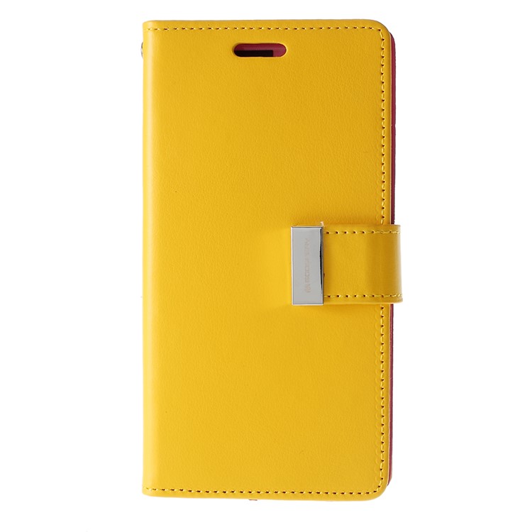 MERCURY GOOSPERY Carcasa De Teléfono Con Billetera De Cuero De Diario Rico Para Iphone (2019) 6.1 Pulgadas - Amarillo-1
