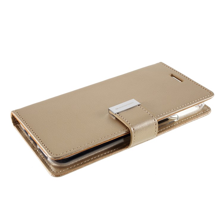 MERCURY GOOSPERY Rich Diary Leather Wallet Phone Casing for iPhone 11 Pro Max 6.5 inch (2019) - Gold-5