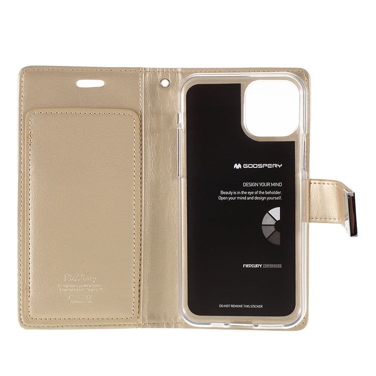 MERCURY GOOSPERY Rich Diary Leather Wallet Phone Casing for iPhone 11 Pro Max 6.5 inch (2019) - Gold-6