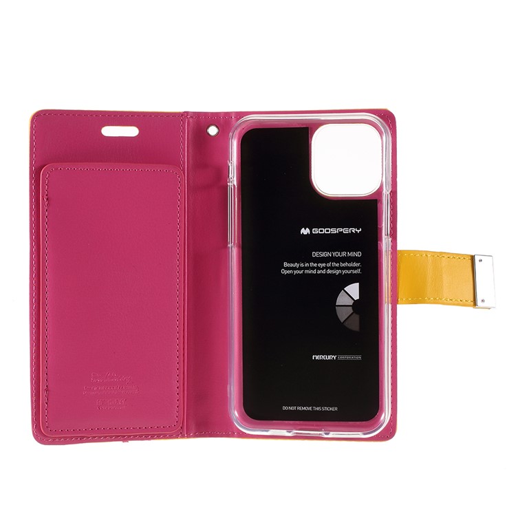 MERCURY GOOSPERY Portefeuille En Cuir De Journal Riche Portefeuille Pour Iphone (2019) 6,5 Pouces - Jaune-5