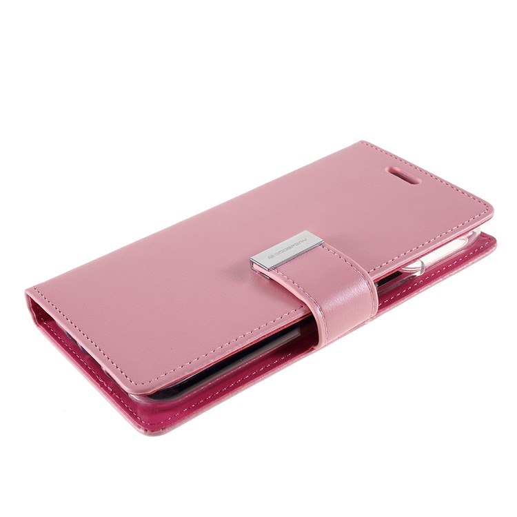 MERCURY GOOSPERY Rich Diary Leather Wallet Cover Protective Phone Shell for iPhone 11 Pro 5.8 inch (2019) - Pink-4