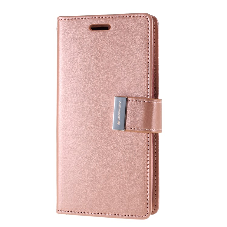 MERCURY GOOSPERY Rico Diário Couro Carteira Capa Protetora Telefone Shell Para Iphone (2019) 5,8 Polegadas - Rosa Ouro-2