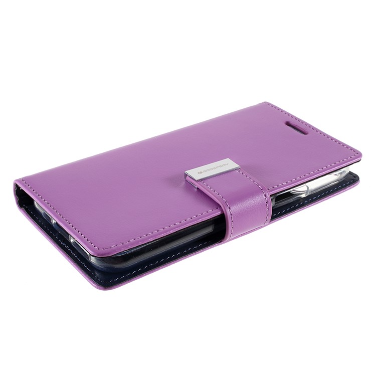 MERCURY GOOSPERY Reichhaltiges Tagebuch Leder Brieftasche Decken Schützende Handyhülle Für Das IPhone (2019) 5,8-Zoll - Lila-5