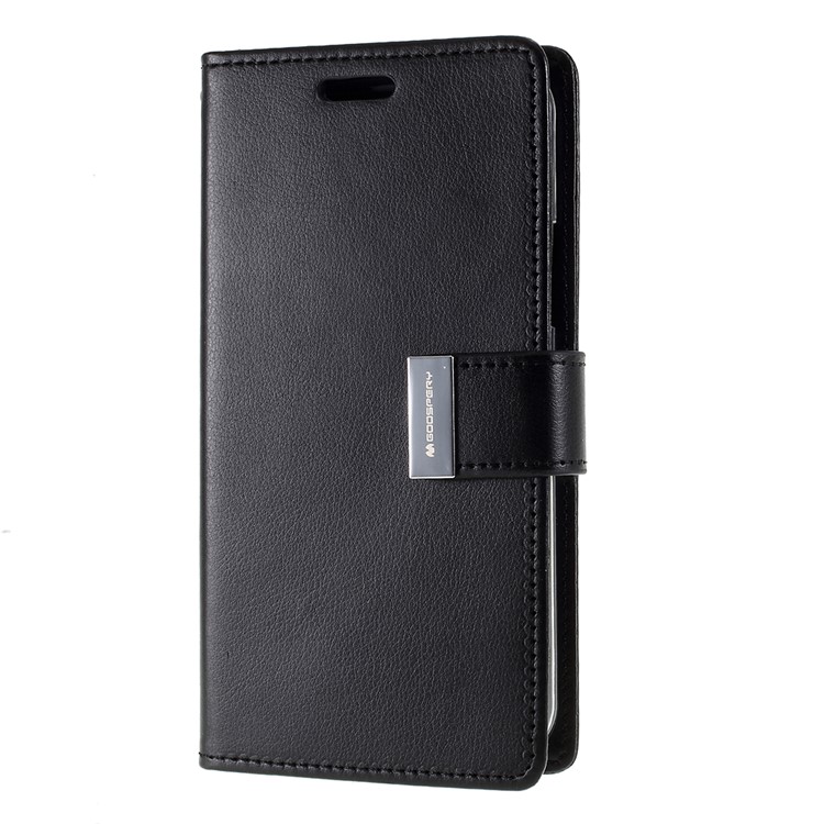 MERCURY GOOSPERY Rich Diary Leather Wallet Cover Protective Phone Shell for iPhone 11 Pro 5.8 inch (2019) - Black-2