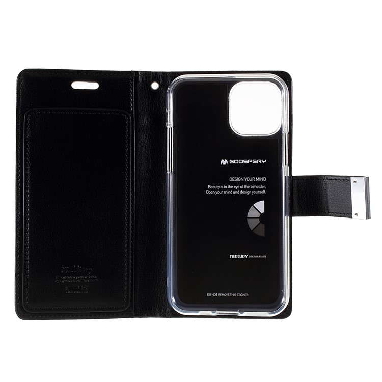 MERCURY GOOSPERY Rich Diary Leather Wallet Cover Protective Phone Shell for iPhone 11 Pro 5.8 inch (2019) - Black-6