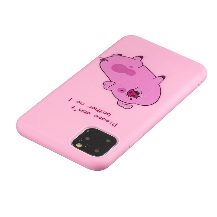Padrão De Impressão TPU + Gel Phone Case Com Alça De Silicone Para O Iphone (2019) De 6,5 Polegadas - Rosa Escuro-4