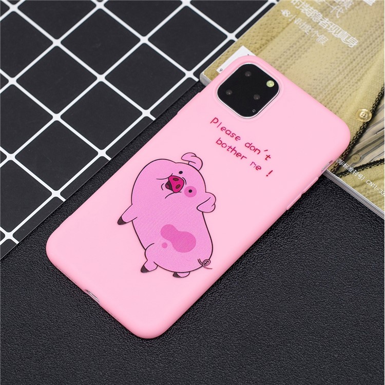 Padrão De Impressão TPU + Gel Phone Case Com Alça De Silicone Para O Iphone (2019) De 6,5 Polegadas - Rosa Escuro-6
