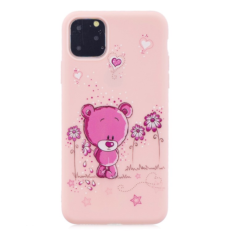 Funda Para Teléfono TPU + Gel Estampado Con Correa De Silicona Para Iphone (2019) 6.5 Pulgadas - Rosa Claro-2