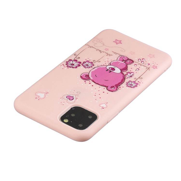 Funda Para Teléfono TPU + Gel Estampado Con Correa De Silicona Para Iphone (2019) 6.5 Pulgadas - Rosa Claro-4